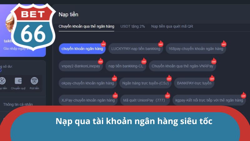 Chuyển khoản ngân hàng - Lựa chọn của nhiều hội viên
