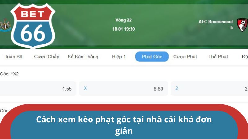 Hướng dẫn xem kèo phạt góc tham gia cá độ cho tân binh 2 Cách xem kèo phạt góc tại nhà cái khá đơn giản